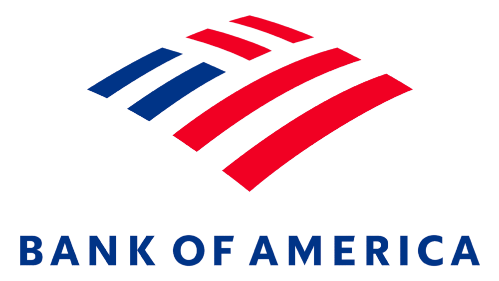 Bank of America Logo, segmented blue and red altered American flag.